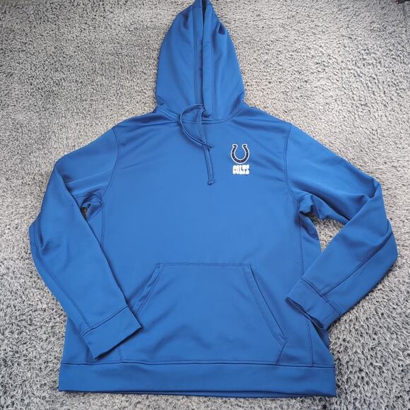 Indianapolis Colts Sweatshirt Men Large Blue Hoodie Lounge NFL Apparel Fleece - Picture 1 of 6